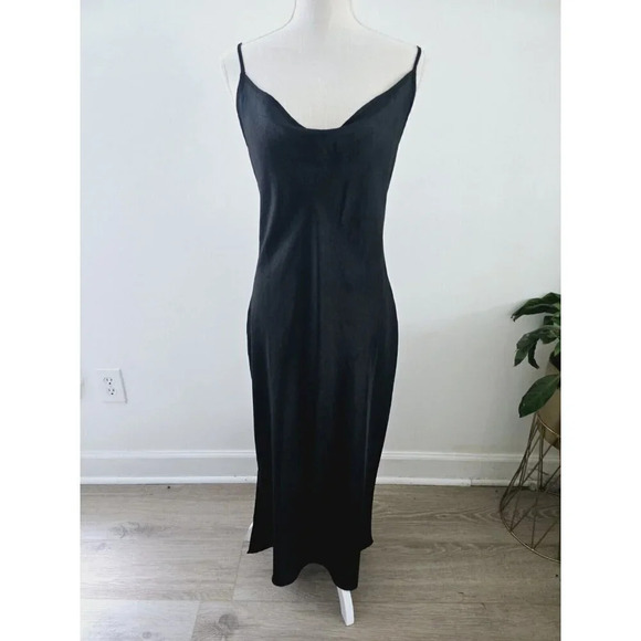 4th Reckless Black Crinkle NWT Sleeveless Midi Slip Dress US XL - UK 14 - EU 42 - Picture 2 of 16